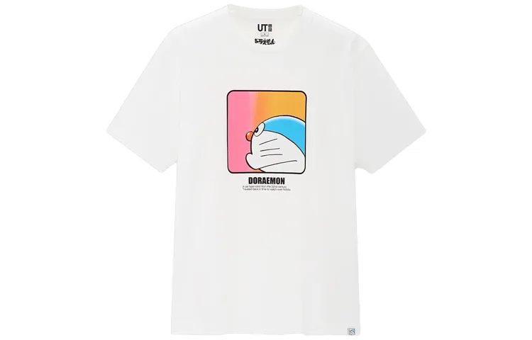 UNIQLO T Shirts Unisex White Crew Neck Moderate Straight Fit