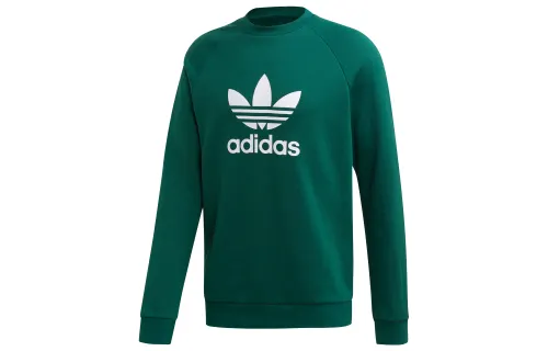 Adidas Originals Sweatshirts Men's Green Crew Neck Moderate Cardigan