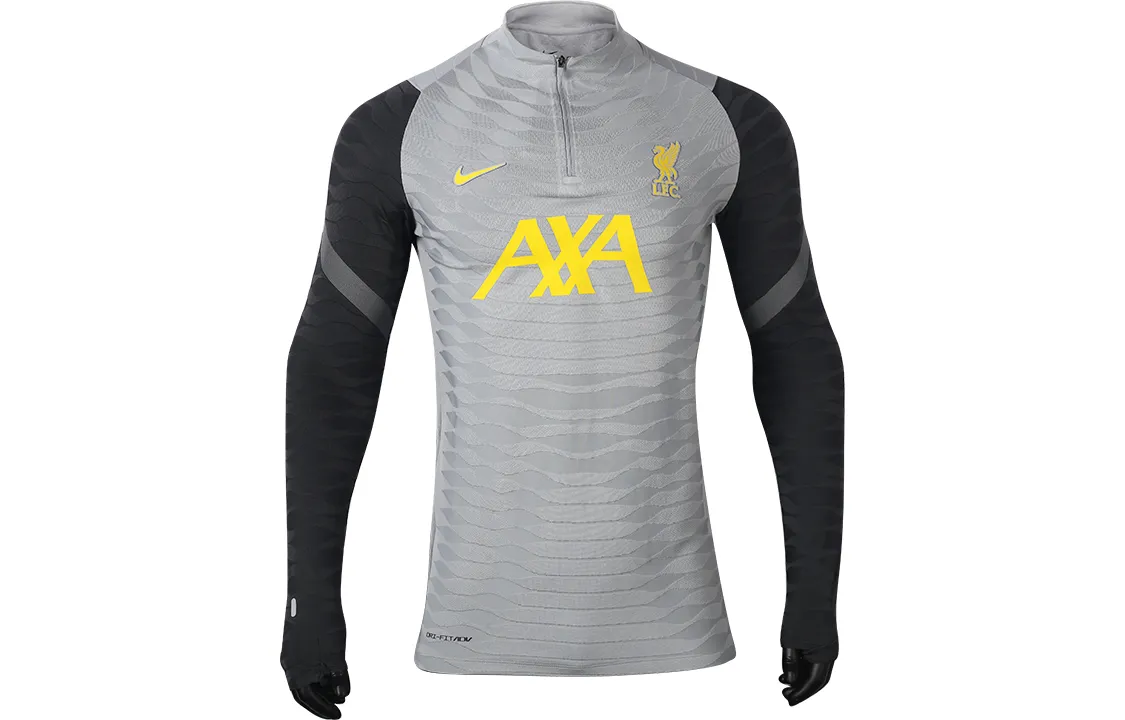 Nike T-Shirts Men's Gray Stand Collar Moderate Straight Fit