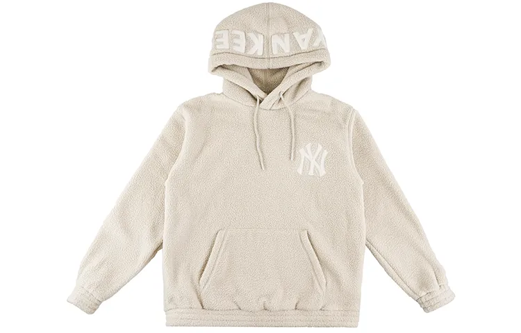 MLB New York Yankees Sweatshirts Unisex Beige Hooded (Non-detachable) Moderate