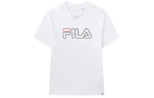 FILA T Shirts Men's White Crew Neck Moderate Straight Fit