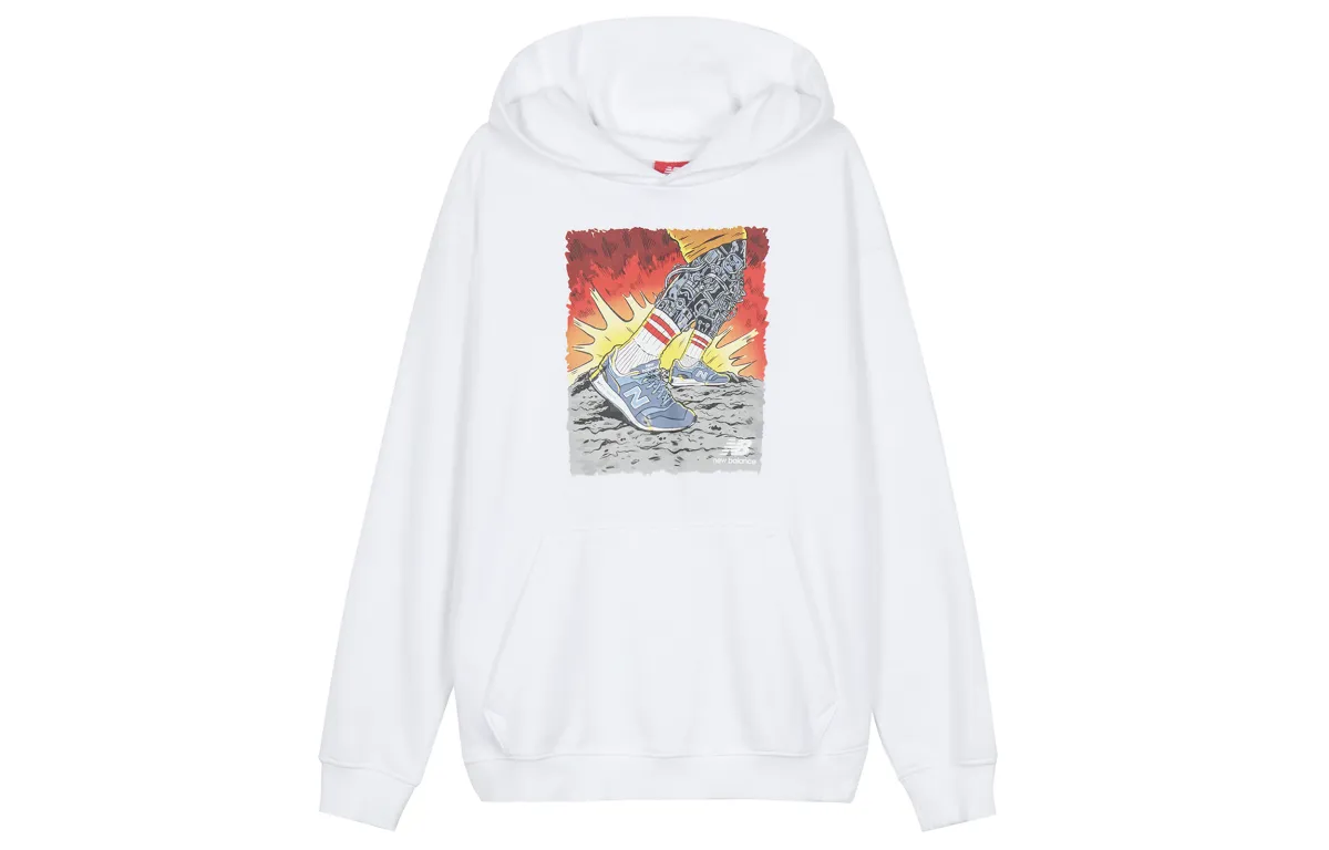 New Balance Sweatshirts Unisex White Hooded Moderate Regular