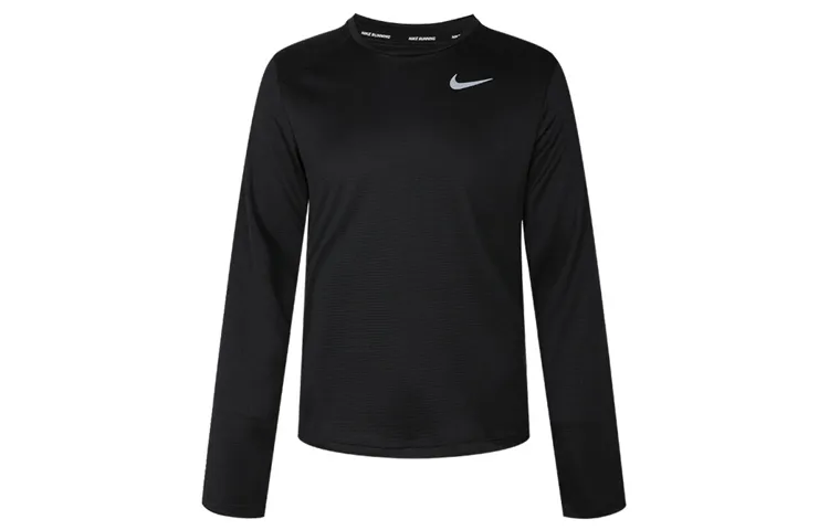 Nike T-Shirts Men's Black Crew Neck Moderate Straight Fit