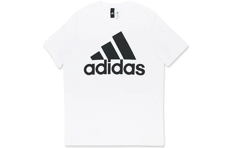Adidas T-Shirts Men's White Crew Neck Moderate Straight Fit