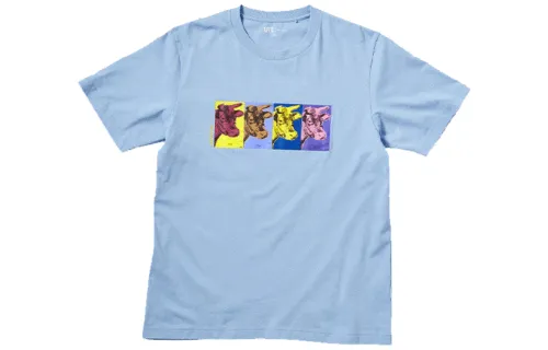 UNIQLO Straight Fit T Shirt Unisex Aqua Blue