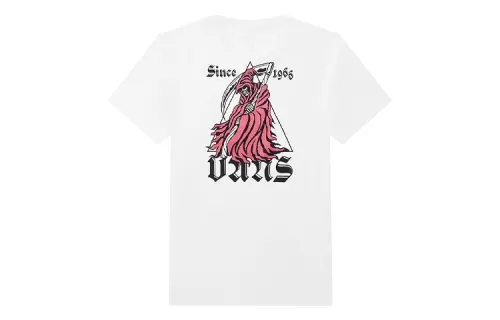 Vans T Shirts Men's White Crew Neck Moderate Straight Fit