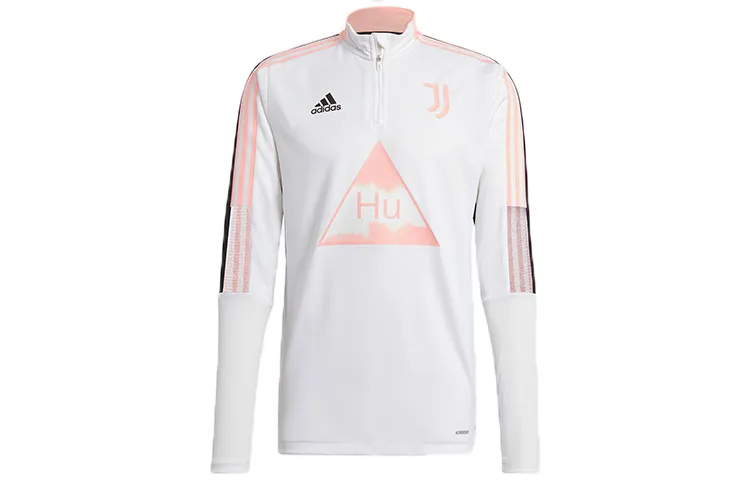 Adidas Sweatshirts Men's White Black Multicolor Stand Collar Moderate Regular