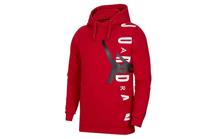Jordan Sweatshirts Men's Gym Red Hooded Moderate Straight Fit