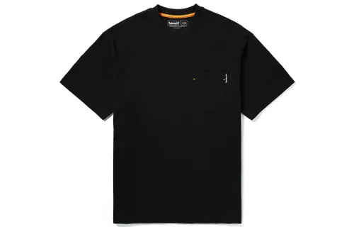 Timberland T Shirts Men's Black Crew Neck Moderate Straight Fit