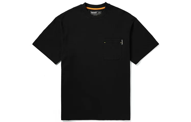 Timberland T Shirts Men's Black Crew Neck Moderate Straight Fit