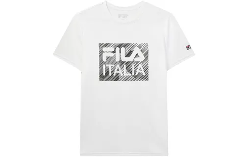 FILA T Shirts Men's White Crew Neck Moderate Straight Fit