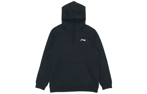 Li Ning Casual Sports Pullover Fleece Lined Sweatshirt Men's Black