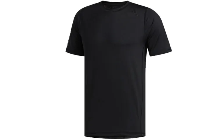 Adidas T-Shirts Men's Black Crew Neck Moderate Straight Fit