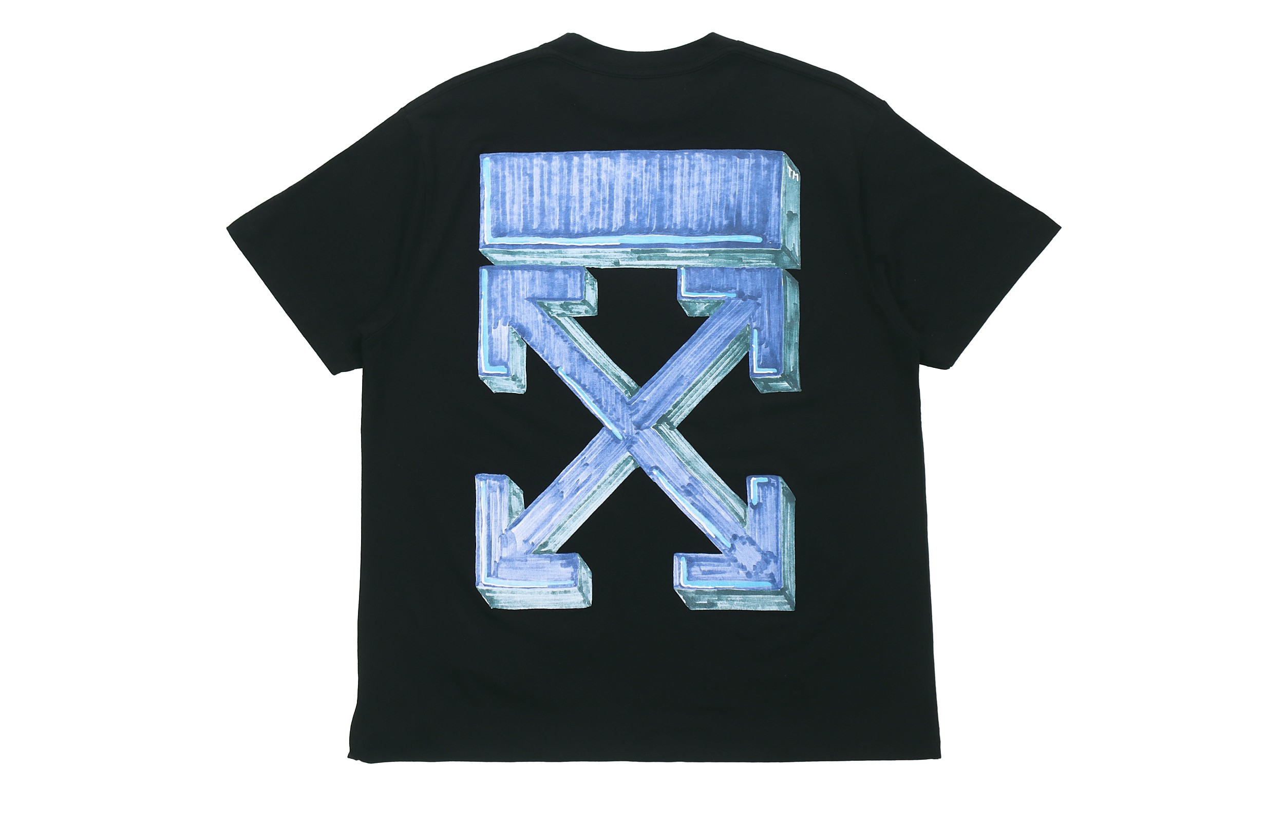 OFF WHITE Marker Blue Arrows Oversized Tee