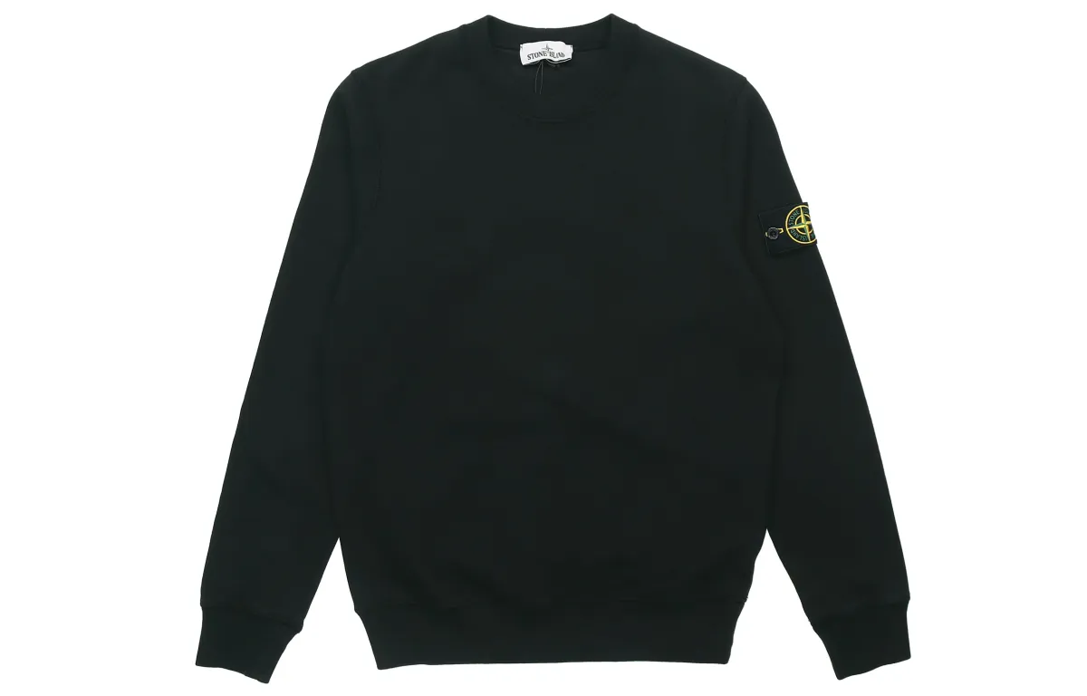 STONE ISLAND Cotton Round-Neck Sweatshir Men’s Black