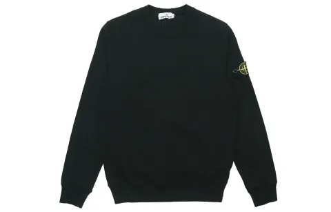 STONE ISLAND Cotton Round-Neck Sweatshir Men’s Black
