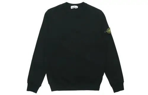 STONE ISLAND Cotton Round-Neck Sweatshir Men’s Black