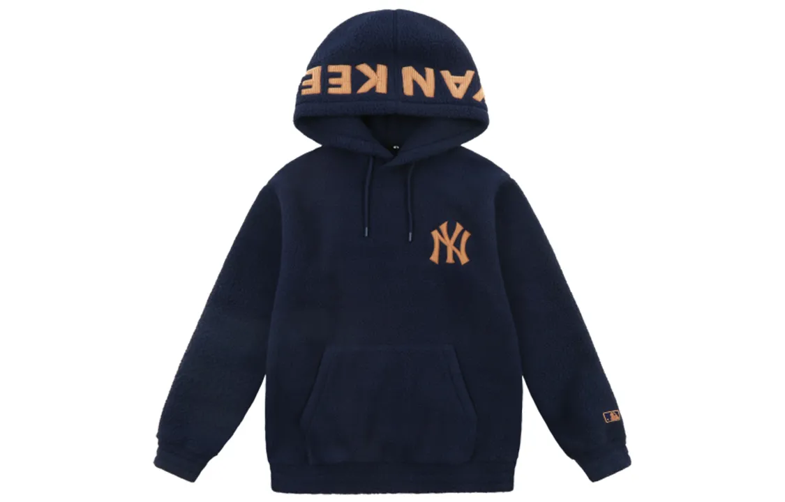 MLB New York Yankees Sweatshirts Unisex Blue Hooded (Non-detachable) Thickened