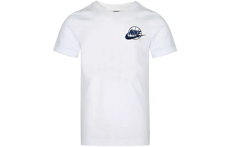 Nike T-Shirts Men's White Crew Neck Moderate Straight Fit