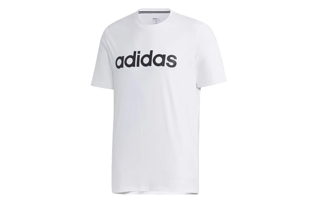 Adidas Neo T Shirts Men's White Crew Neck Moderate Straight Fit