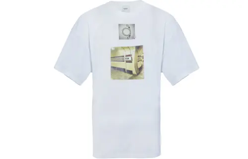 Burberry T Shirts Men's White Crew Neck Moderate Straight Fit