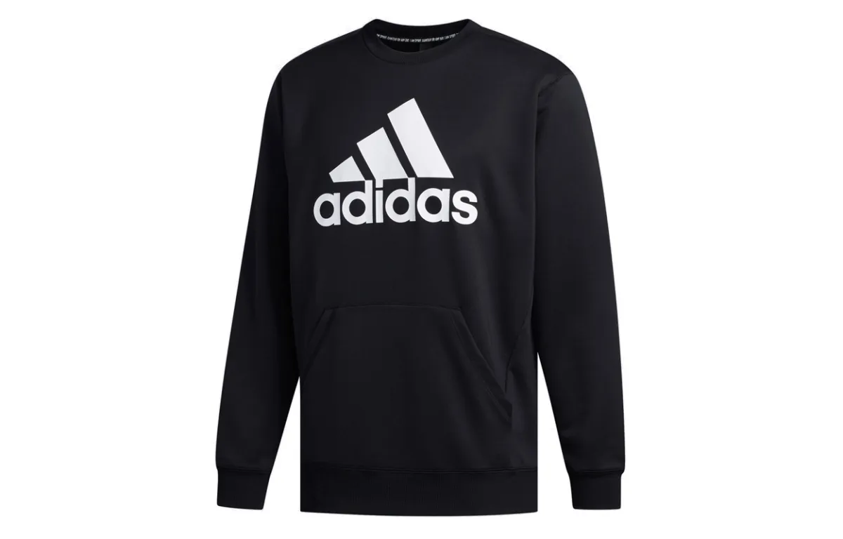 Adidas Sweatshirts Men's Black Crew Neck Moderate Regular
