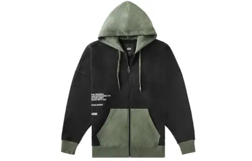 Vans Black sweatshirt with hood for leisure with zipper