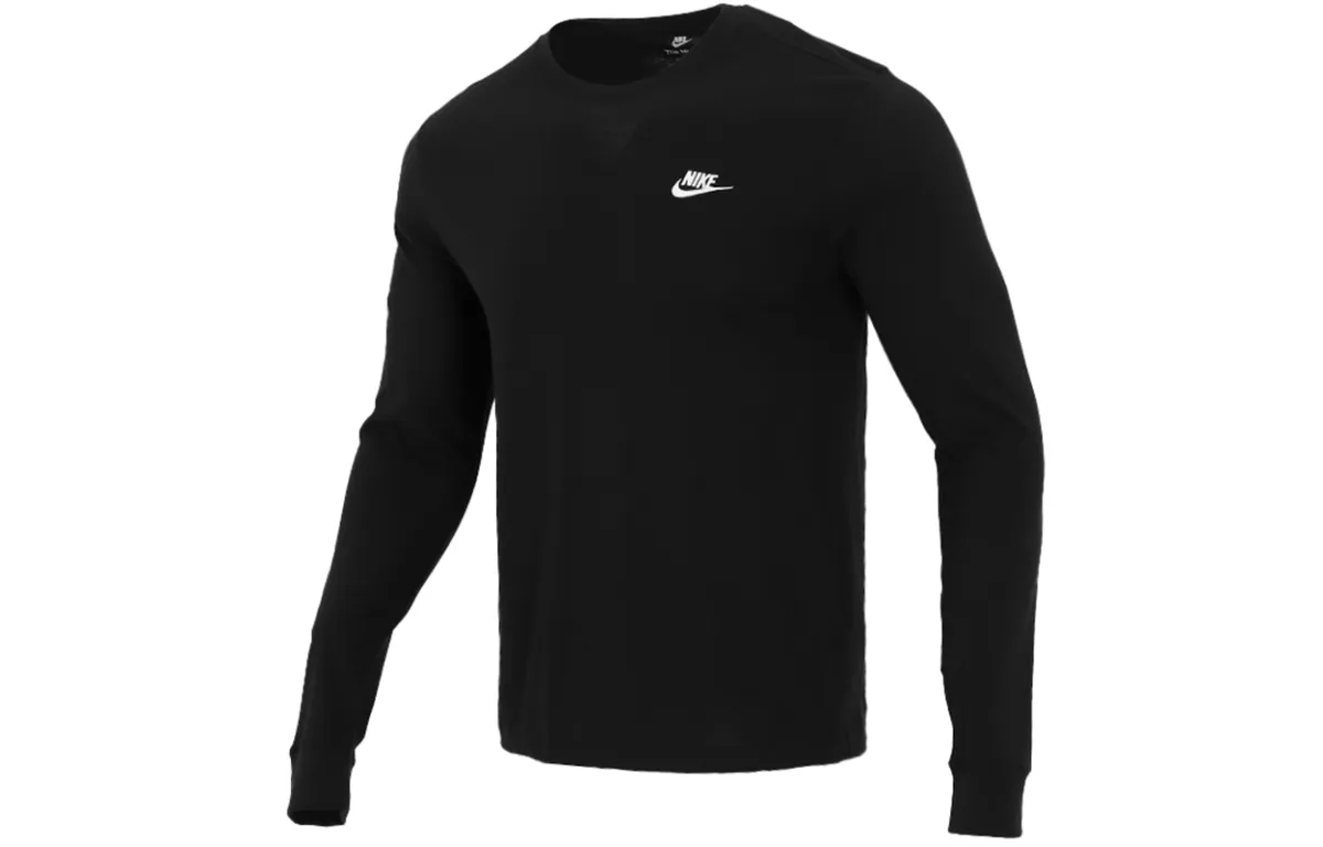 Nike T-Shirts Men's Black Crew Neck Moderate Straight Fit