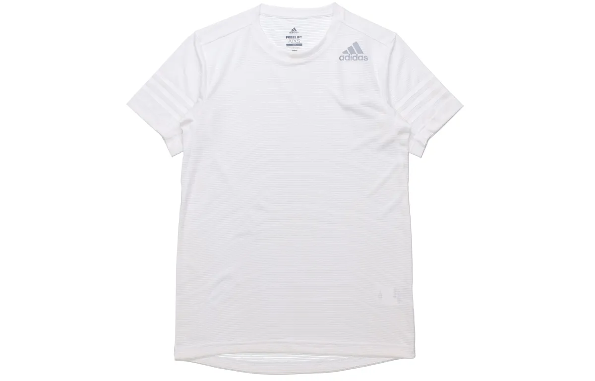 Adidas T-Shirts Men's White Crew Neck Moderate Straight Fit