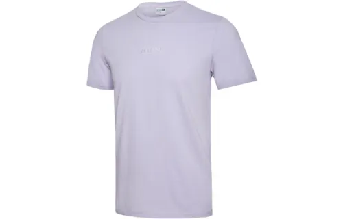 PUMA T Shirts Unisex Purple Crew Neck Moderate Straight Fit