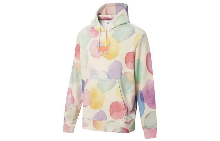 PUMA Sweatshirts Men's White Print Hooded Moderate Straight Fit