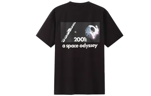 UNIQLO Print Straight Fit T Shirt Unisex Black