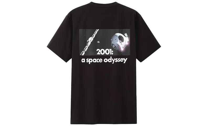 UNIQLO Print Straight Fit T Shirt Unisex Black