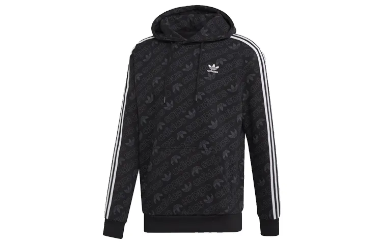 Adidas Originals Sweatshirts Men's Black Hooded Moderate Regular