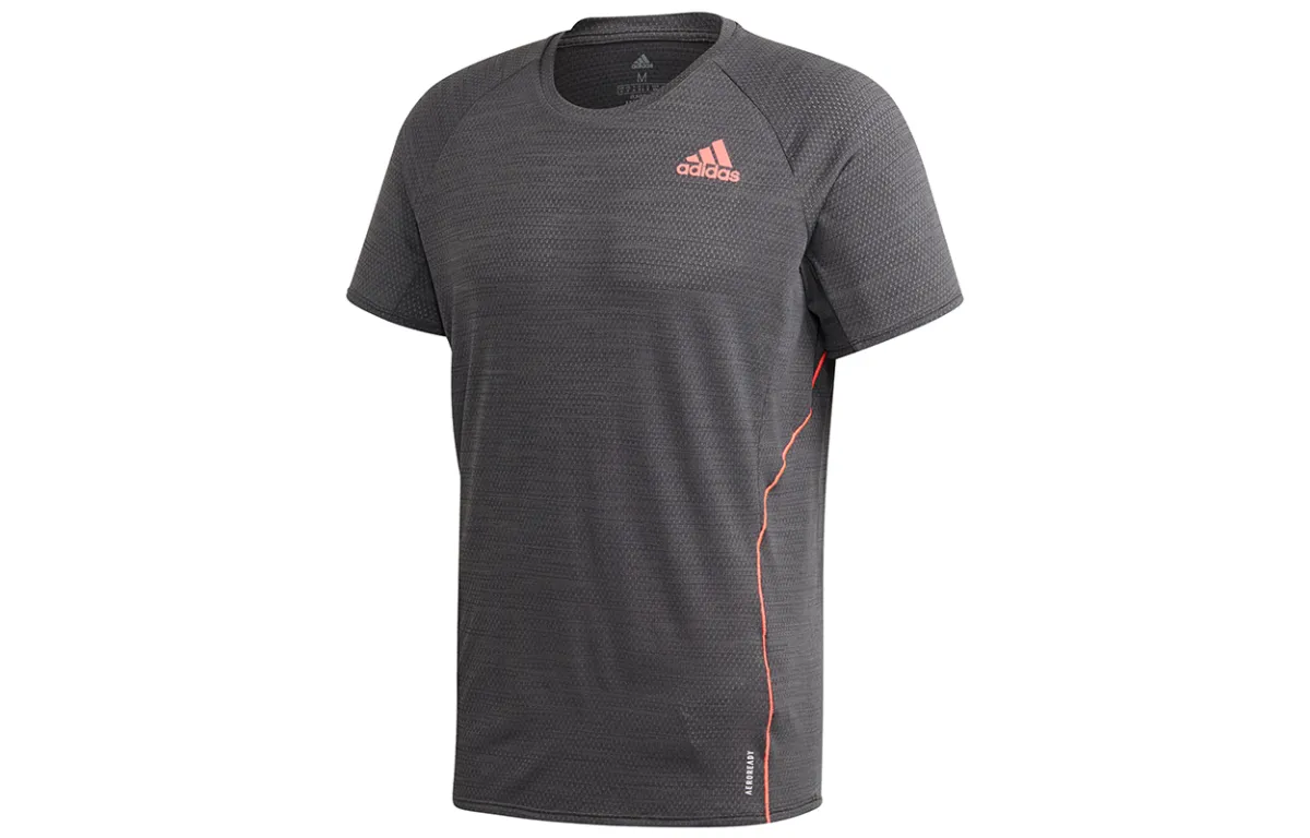 Adidas T-Shirts Men's Gray Crew Neck Moderate Straight Fit