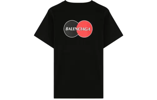 Balenciaga T Shirts Men's Black Crew Neck Moderate Straight Fit