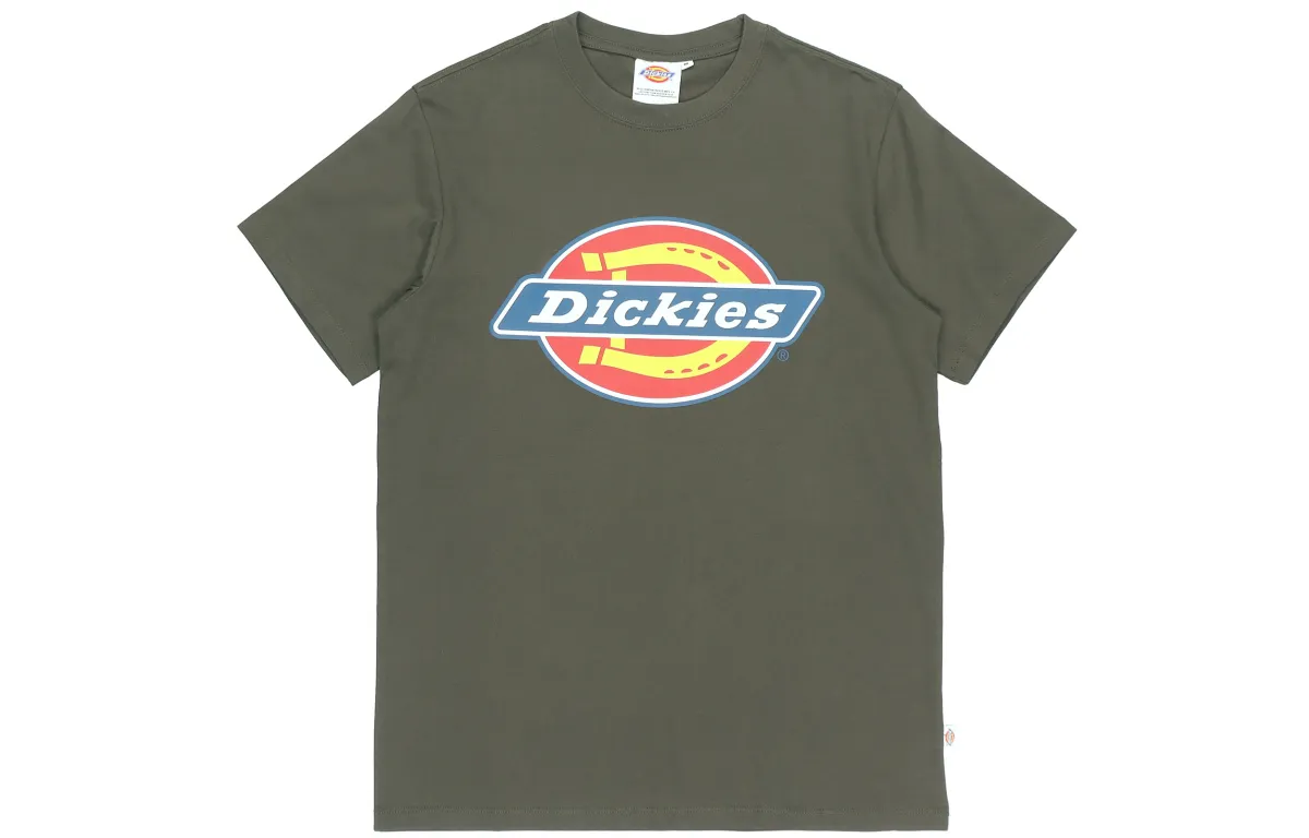 Dickies T Shirts Men's Army Green Crew Neck Moderate Straight Fit