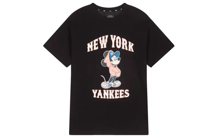 MLB X Disney MLB X Disney T-Shirts Unisex Black Crew Neck Moderate Straight Fit