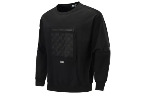 Li Ning Sweatshirts Men's Black Crew Neck Moderate Regular