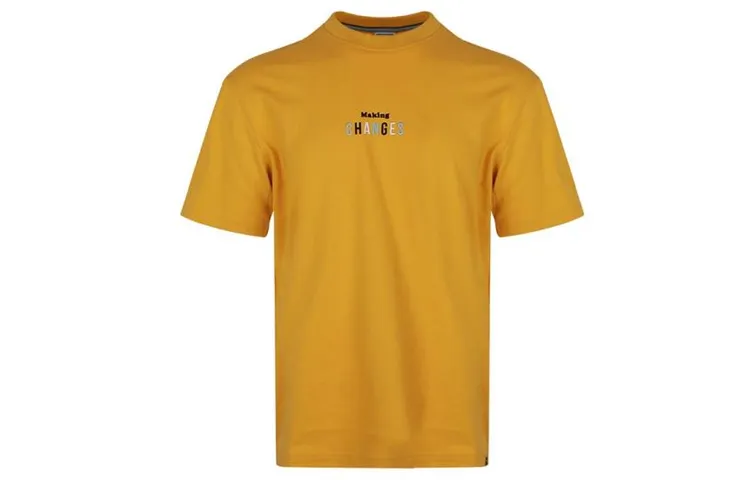 PUMA T-Shirts Men's Gold Crew Neck Moderate Straight Fit