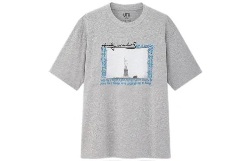 UNIQLO Straight Fit T Shirt Unisex Gray