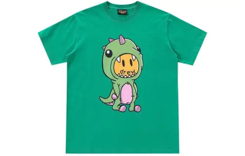 Drew house Smiley Collection T Shirts Unisex Green Crew Neck Moderate