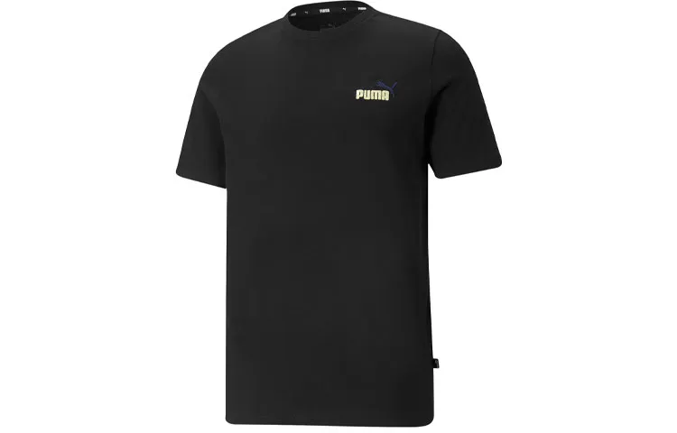 PUMA T-Shirts Men's Black Crew Neck Moderate Straight Fit
