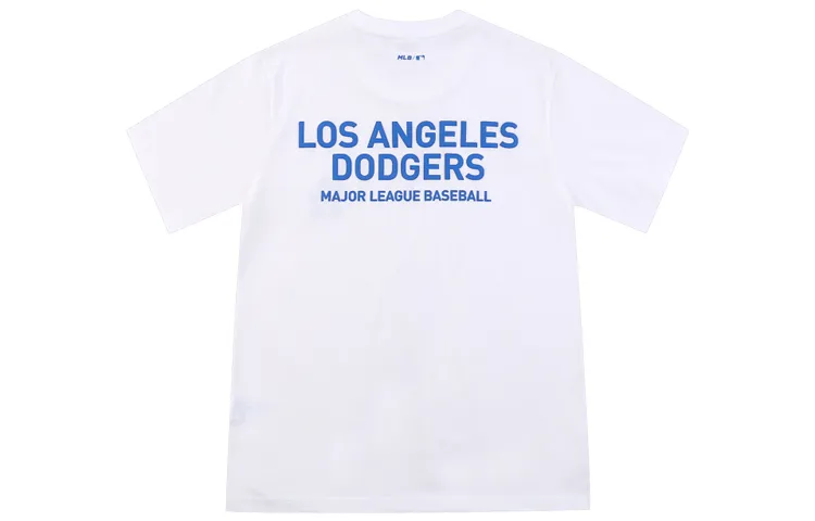 MLB Los Angeles Dodgers T-Shirts Unisex White Crew Neck Moderate Straight Fit