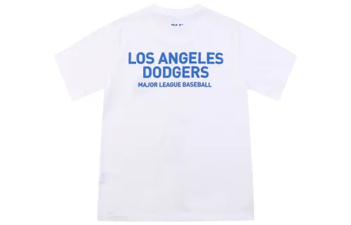 MLB Los Angeles Dodgers T Shirts Unisex White Crew Neck Moderate Straight Fit