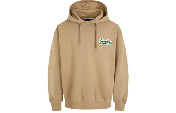 MLB New York Yankees Sweatshirts Unisex Beige Hooded (Non-detachable) Moderate