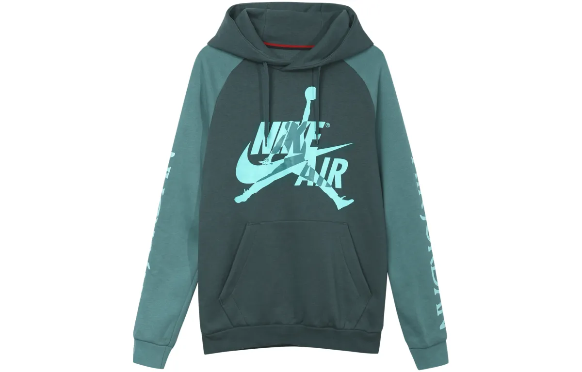 Jordan Sweatshirts Men's Black Green Hooded Moderate Regular