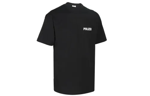 Vetements T Shirts Unisex Black Crew Neck Moderate Straight Fit