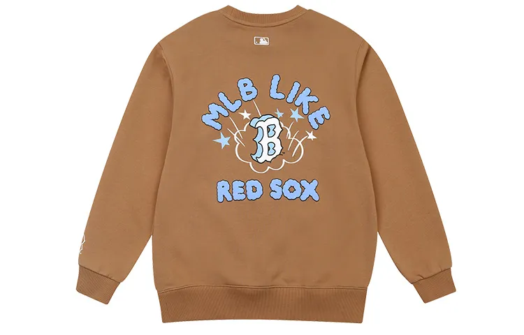 MLB Boston Red Sox Sweatshirts Unisex Umber Crew Neck Moderate Straight Fit