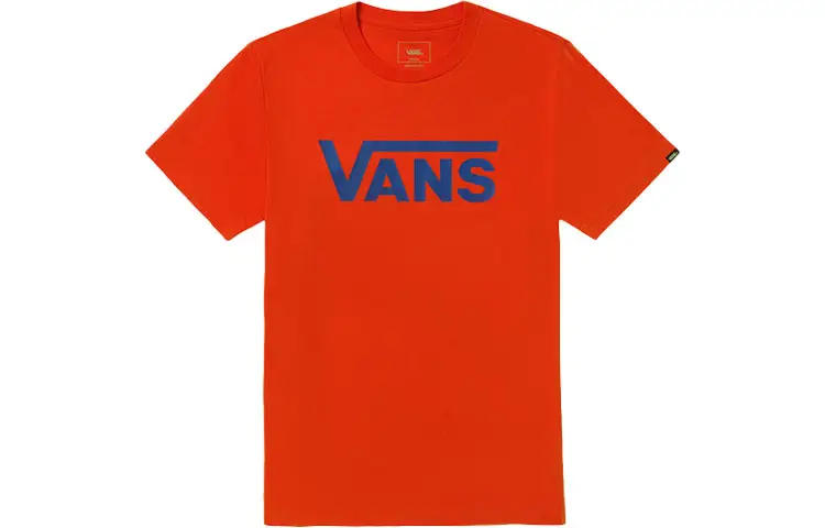 Vans T Shirts Unisex Orange Crew Neck Moderate Straight Fit